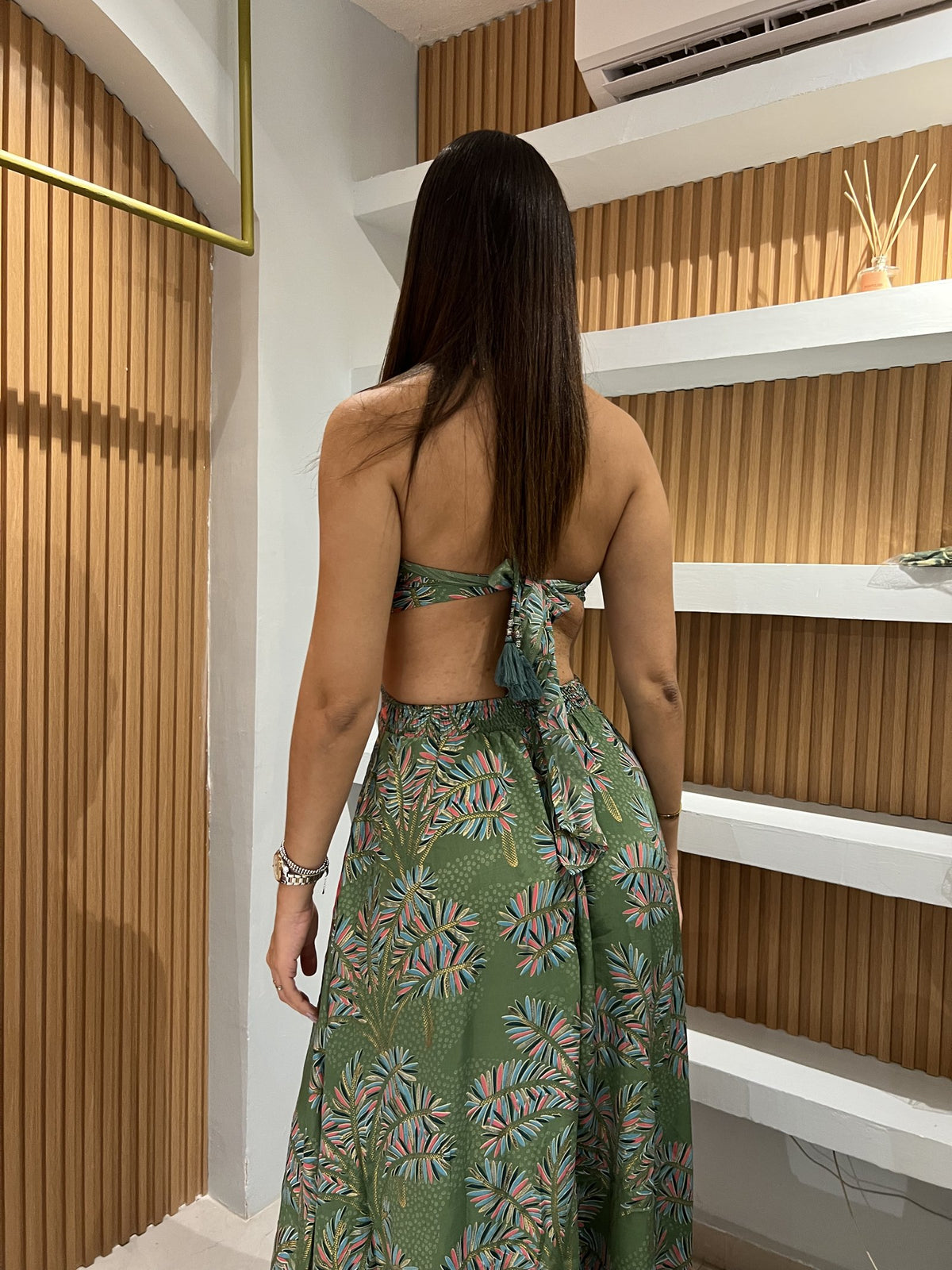 Vestido Mariposa verde floral