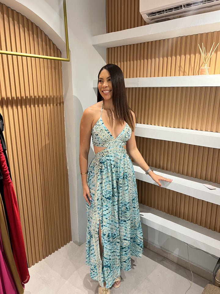 Vestido Mariposa Azul Tie-Dye