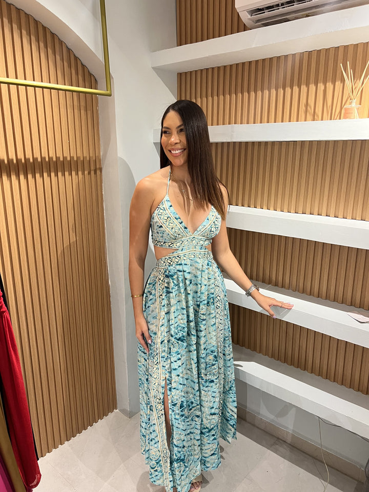 Vestido Mariposa Azul Tie-Dye