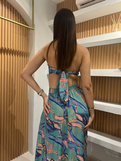 Vestido Mariposa turquesa coral